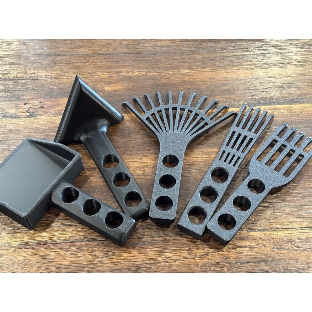 Garden Hand Tool Kit | 5 Pieces | Cultivator, Rake Tray Set Heavy Duty Gardening